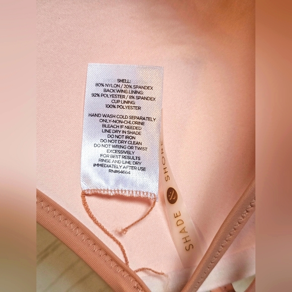 NEW Shade & Shore Swim Bikini Ombre Top & Ruched Bottoms Orange Cream Tie String - Picture 11 of 13